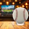 Clear Round 1-5/8" x 1/2" Beveled Ring Display Stand Pedestal for Baseballs, Large Decorative Eggs, 6 Pack view 2