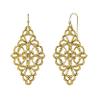1928 Jewelry Diamond Symmetrical Gold Tone Filigree Drop Earrings For Women, Vintage Baroque Style Motifs view 1