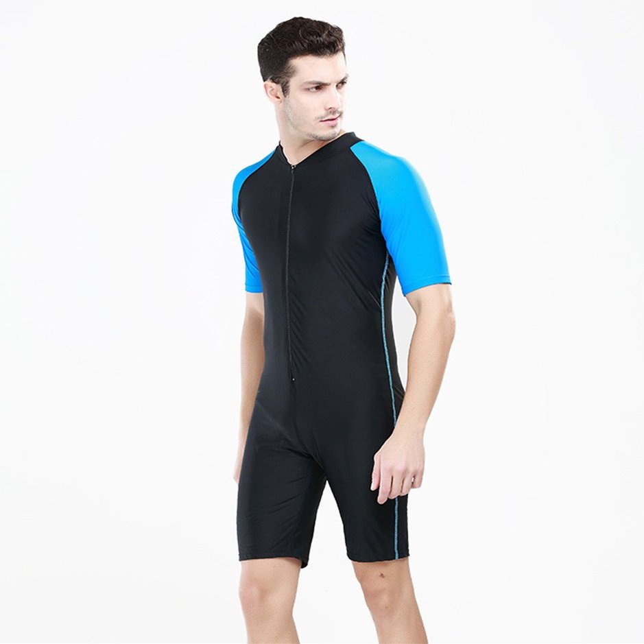 Fast Consuming Men's One-piece Surf Swim Wet Suit Short Sleeve Rashguard (XL: height:172-178cm)