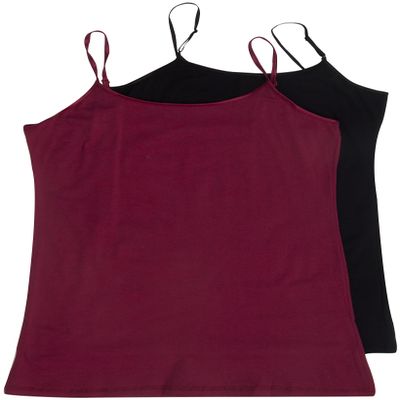 2 Pack Active Basic Women's Plus Size Basics Tank Top 3X Black, Brown