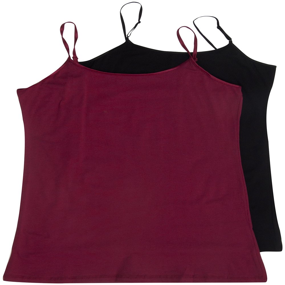 2 Pack Active Basic Women's Plus Size Basics Tank Top 3X Black, Brown