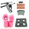 Big Boy Longboard Parts Package 180mm Raw Trucks 70mm Solid Pink Wheels/Bearings/HW view 1