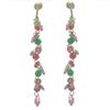 FAIRY FOREST pink and mint bead and disk clip on earrings view 1