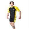 Men's Short Sleeves Rashguard UPF 50+ One-Piece Surf Swim Wet Suit (Yellow, S: Height:155-160cm) view 1