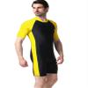 Men's Short Sleeves Rashguard UPF 50+ One-Piece Surf Swim Wet Suit (Yellow, S: Height:155-160cm) view 2