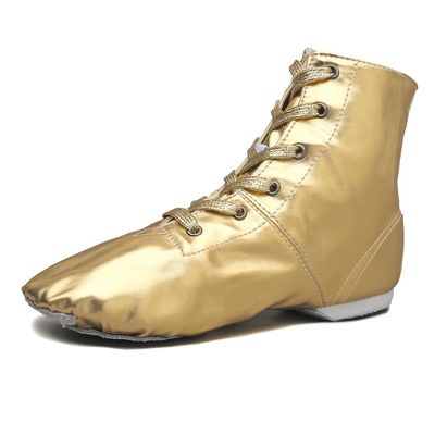 MSMAX Jazz Dance Shoes for Girls PU Costume Boots for Boys Golden 1 Little Kid