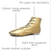 MSMAX Jazz Dance Shoes for Girls PU Costume Boots for Boys Golden 3 Little Kid view 3