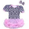 V Flourish Must Have Bodysuit with Skirt Tutu and Bow (xSmall (0-6 months), Black/ Pink) view 2