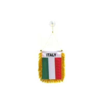 AZ FLAG Italy mini Banner 6'' x 4'' - Italian PENNANT 15 x 10 cm - mini Banners 4x6 inch suction cup hanger