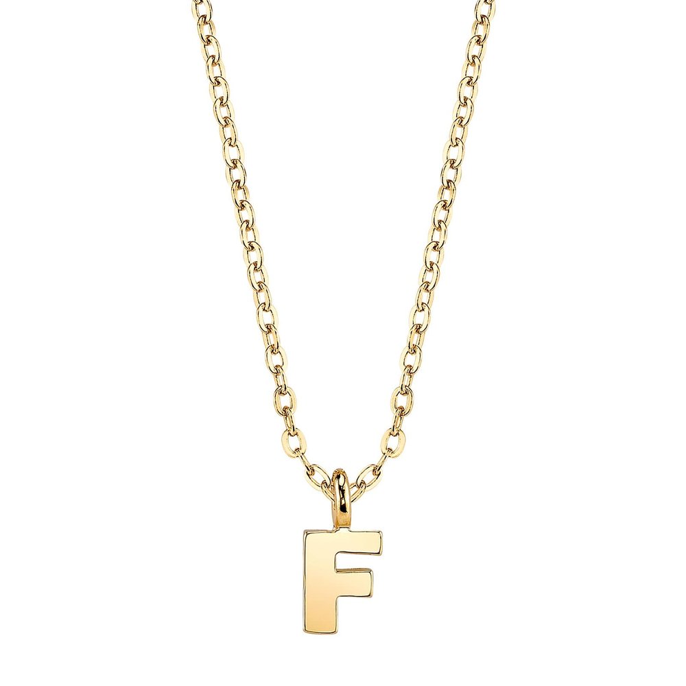 1928 Jewelry Women's 14K Gold Dipped Minimalist Initial F Dainty Pendant Necklace, 20"