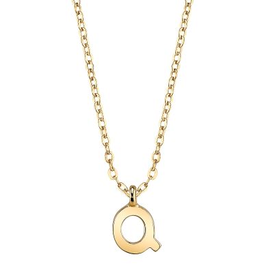 1928 Jewelry Women's 14K Gold Dipped Minimalist Initial Q Dainty Pendant Necklace, 20"