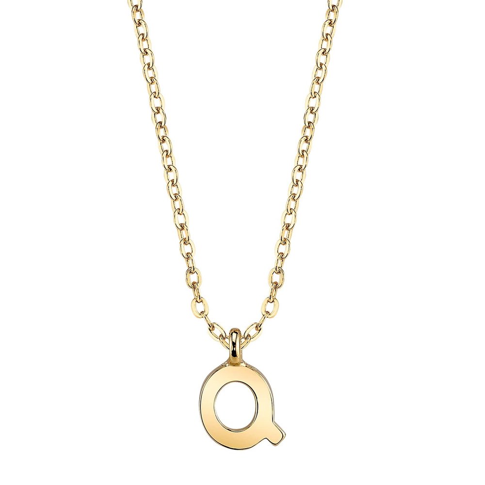 1928 Jewelry Women's 14K Gold Dipped Minimalist Initial Q Dainty Pendant Necklace, 20"