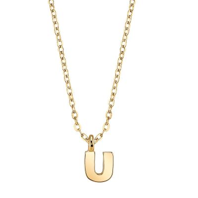1928 Jewelry Women's 14K Gold Dipped Minimalist Initial U Dainty Pendant Necklace, 20"