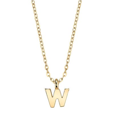 1928 Jewelry Women's 14K Gold Dipped Minimalist Initial W Dainty Pendant Necklace, 20"