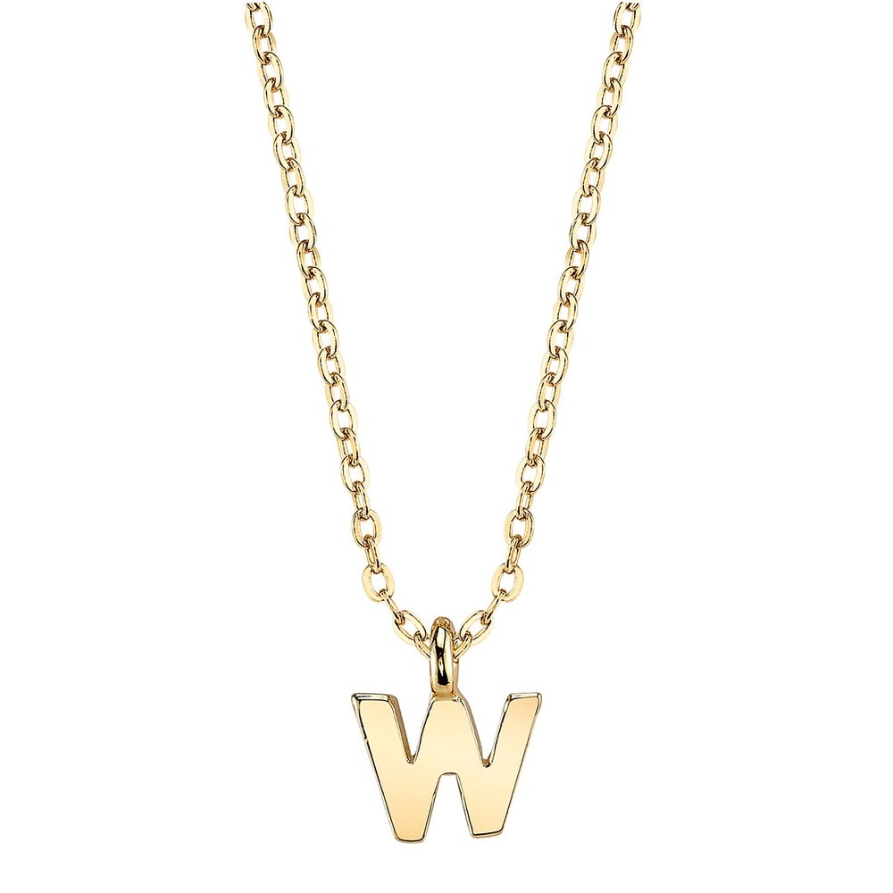 1928 Jewelry Women's 14K Gold Dipped Minimalist Initial W Dainty Pendant Necklace, 20"