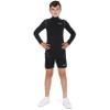 TCA Boys' Pro Performance Long Sleeve Running Compression Base Layer Top - Mock Neck - Black Mock Neck, M Boy (8-10 Years) view 2