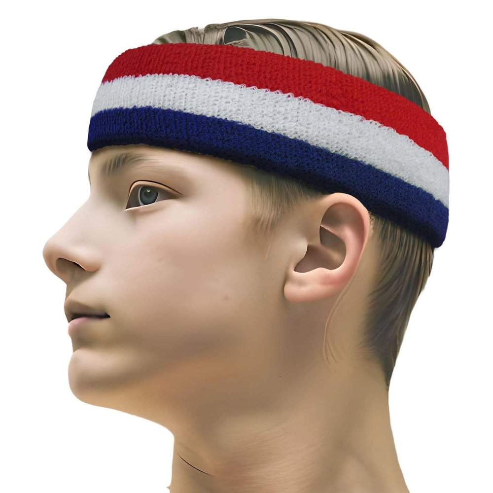 Couver United States of America United Kingdom France Country Flag Color Cotton Sports Headband, 1 Piece