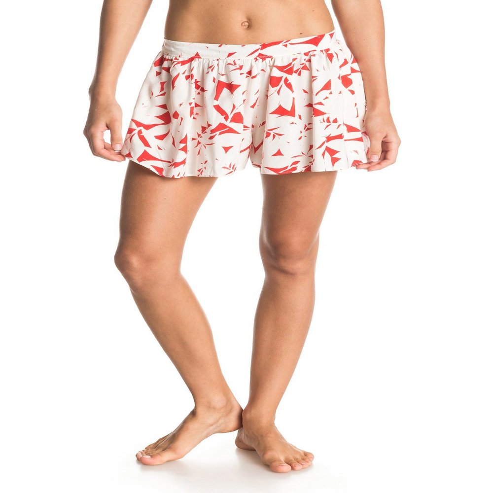 Roxy Junior's Act Nice Smocked Woven Skirt, Fiery Orange Shelter Floral Pattern, Large