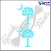Eyecandy Decals South Carolina Palmetto Moon (Detailed Style) 3" Decal Sticker 2 Pack Light Blue view 1