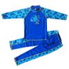 Banner Bonnie Boys' Long Sleeve 2-Pieces Sun Protective Rashgurad Swimsuit Beachwear Set UPF 50+ (Blue, 6-7 Years) view 1