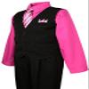 iGirlDress Boys Black Pinstripe Vest Suit with Pink Fuchsia Shirt Fuschia Size 2 view 2