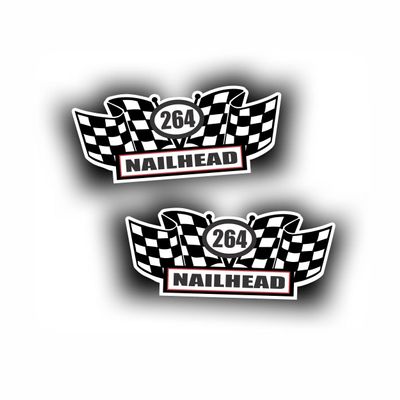 2X Engine Window Air Cleaner Sticker Decal, 264 Nailhead for Vintage Classic V8 Pro Street, Race or Muscle Car, Compatible with Buick - 5.5x2.25 inch