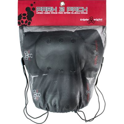 Triple 8 Knee and EPSS Pads Park 2 Pack Jr-Black