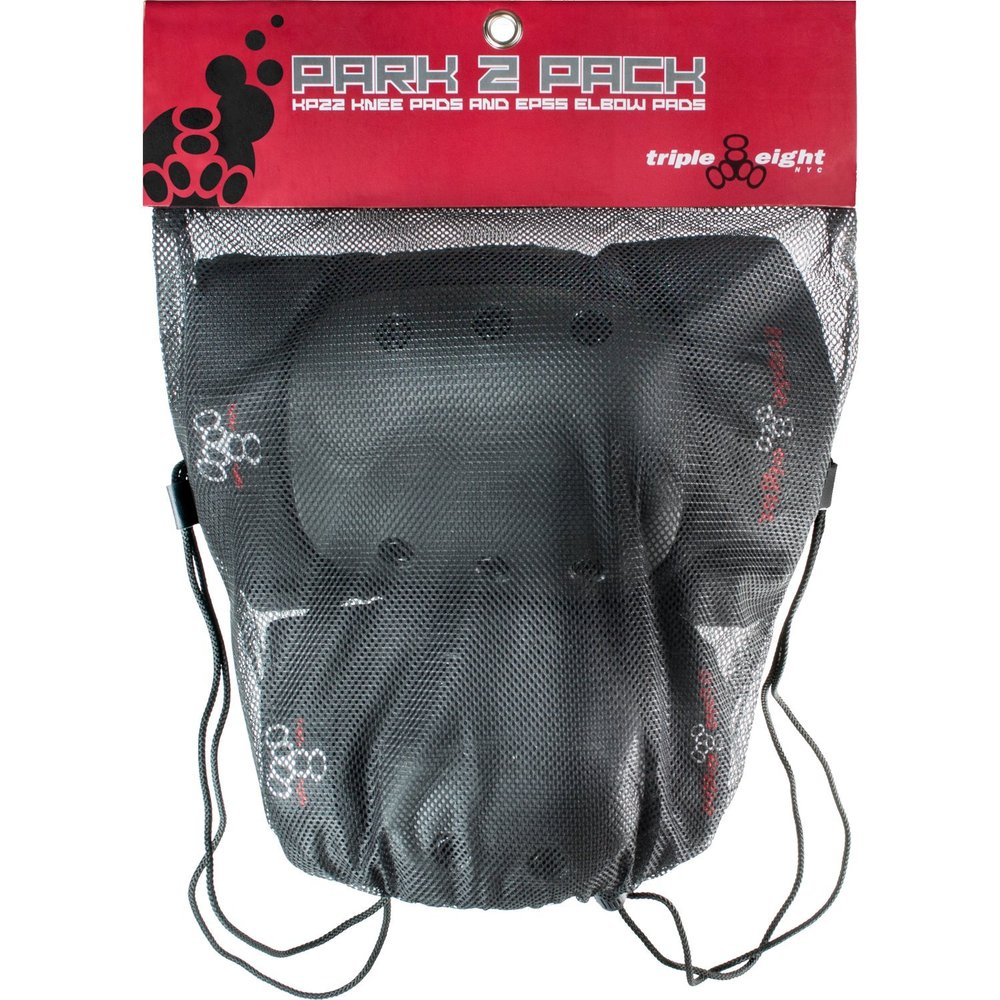 Triple 8 Knee and EPSS Pads Park 2 Pack Jr-Black