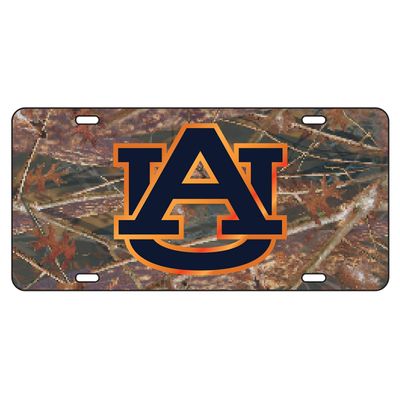 Auburn Tigers Laser Cut Inlaid Mirrored CAMO w/Blue AU Plate