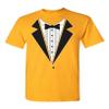 Tuxedo Bow Tie Adult DT T-Shirt Tee (Small, Gold) view 1