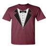 Tuxedo Bow Tie Adult DT T-Shirt Tee (XX Large, Maroon) view 1