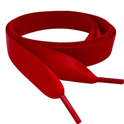 120cm/47" Red Satin Ribbon Shoelaces My Ribbon Laces Flat Ribbon Shoe laces For Trainers, Boots & Shoes