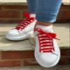 120cm/47" Red Satin Ribbon Shoelaces My Ribbon Laces Flat Ribbon Shoe laces For Trainers, Boots & Shoes view 2
