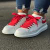 120cm/47" Red Satin Ribbon Shoelaces My Ribbon Laces Flat Ribbon Shoe laces For Trainers, Boots & Shoes view 3
