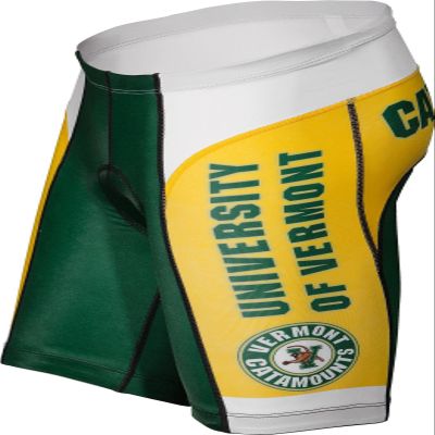 Adrenaline Promotions NCAA Vermont Catamounts Men's Cycling Shorts, Large, Green/Yellow