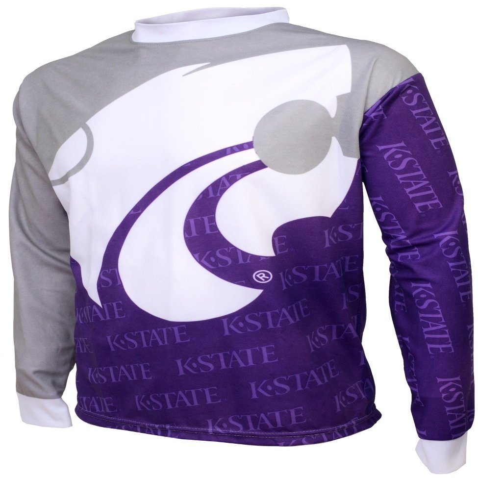 Adrenaline Promotions NCAA K - State University Men's Mountain Bike Jersey, Purple/Grey, Large