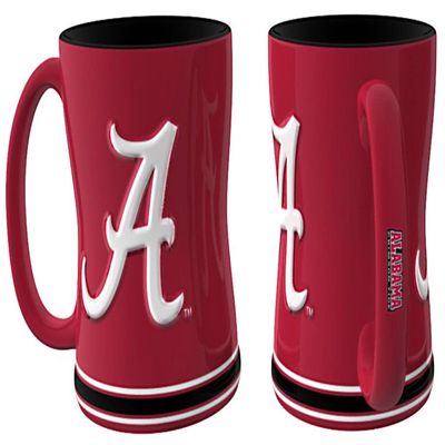 Boelter Brands NCAA Alabama Crimson Tide Unisex 14oz Sculpted Reliefcoffee Mug, Red, 14 Ounce
