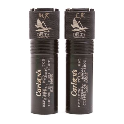 Carlson's Choke Tubes 12 Gauge Compatible for Beretta Benelli Mobil [ 2 Pack | Mid Range & Long Range ] Blued Steel | Delta Waterfowl Choke Tube | Made in USA