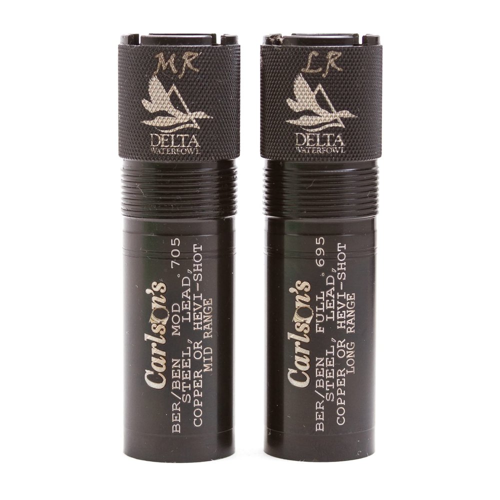 Carlson's Choke Tubes 12 Gauge Compatible for Beretta Benelli Mobil [ 2 Pack | Mid Range & Long Range ] Blued Steel | Delta Waterfowl Choke Tube | Made in USA