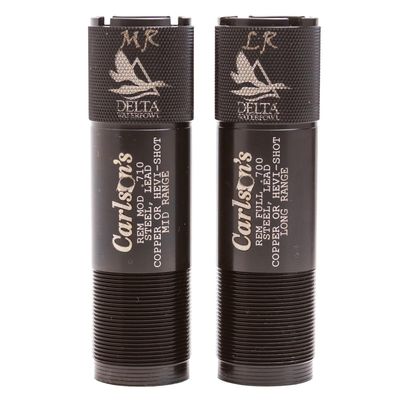Carlsons Choke Tubes 12 Gauge for Remington [ 2 Pack | Mid Range & Long Range ] Blued Steel | Delta Waterfowl Choke Tube | Made in USA