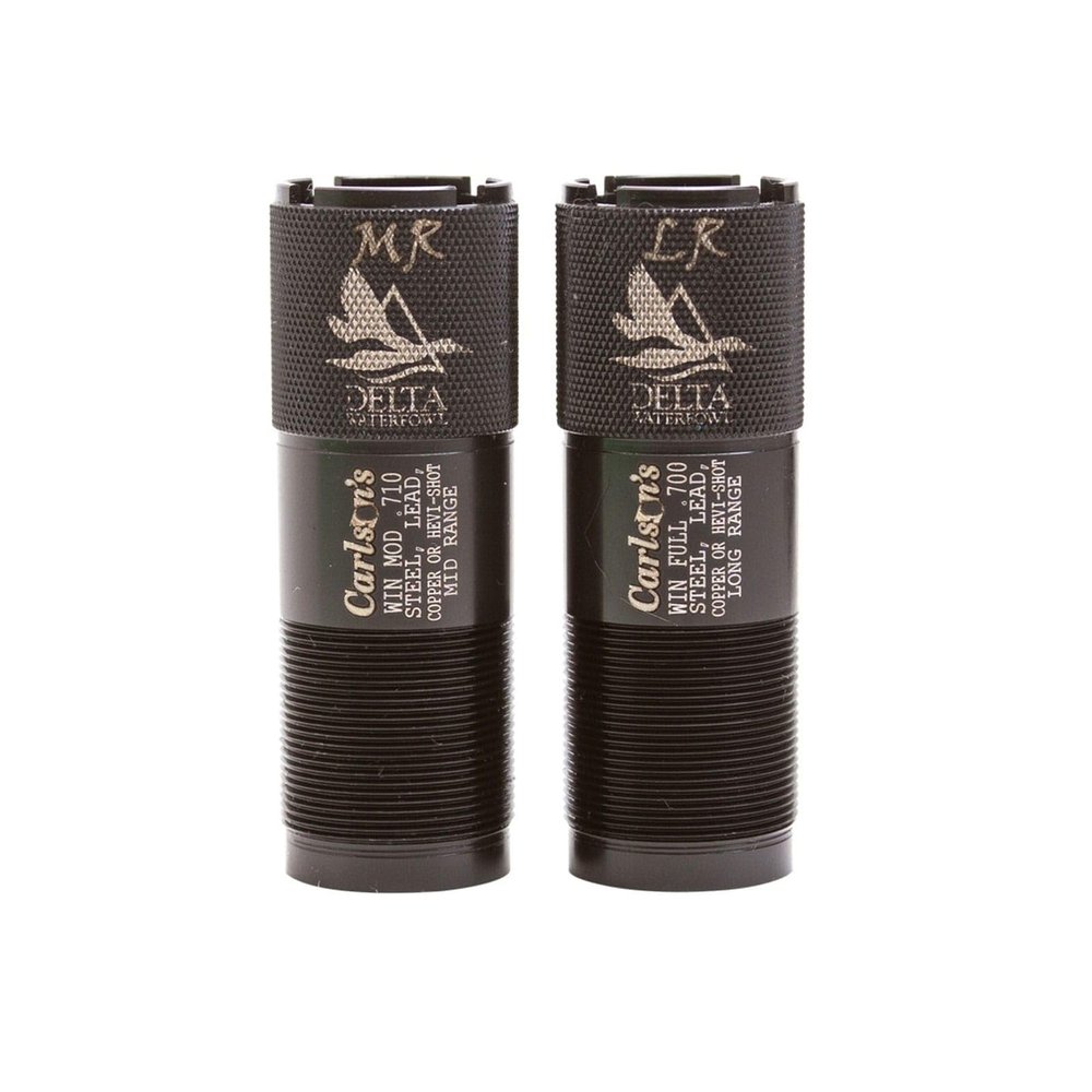 Carlson's Choke Tubes 12 Gauge for Winchester - Browning Inv - Moss 500 [ 2 Pack | Mid Range & Long Range ] Blued Steel | Delta Waterfowl Choke Tube | Made in USA