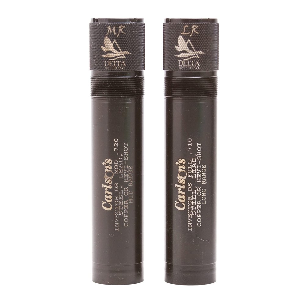 Carlson's Delta Extended Waterfowl Choke Tubes, 20GA Browning Invector DS - 2 Pack (Mid Range & Long Range), 1704 Stainless Steel, Made in The USA