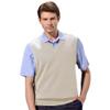 Monterey Club Men's Lightweight French Rib Knit V-Neck Vest #1786 (Khaki, Small) view 1