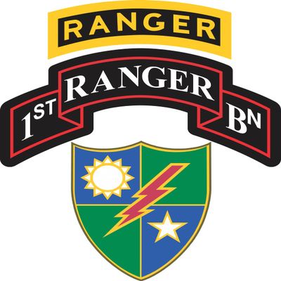 1st Battalion, 75th Ranger Regiment with Ranger Tab 5.5 Inch Decal