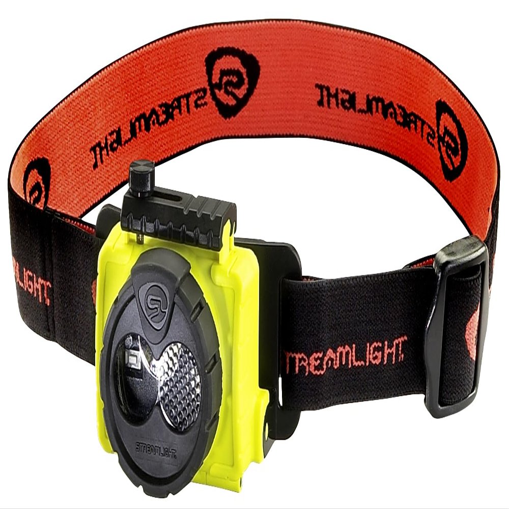 Streamlight 61602 Double Clutch USB 125-Lumen Multi-Fuel LED Headlamp with 120V AC Charging System, Elastic Head Strap, and Rubber Hard Hat Strap, Yellow