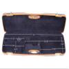 Negrini Cases 1654LX/5166 Trap Shotgun Case OU 1 Gun up to 34 3/8", Navy/Tan Leather/Navy view 2