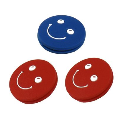 Tennis Vibration Dampener - Smiley Face - 3 Pack - Choice of Colors (Red - Red - Blue)