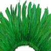 1/2 Yard - 8-10" Kelly Green Strung Natural Bleach & Dyed Rooster Coque Tail Wholesale Feathers (Bulk) Mardi Gras Costume Supply | Moonlight Feather view 2