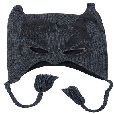 Batman The Dark Knight I Am Batman Kids Size Peruvian Beanie Hat Black