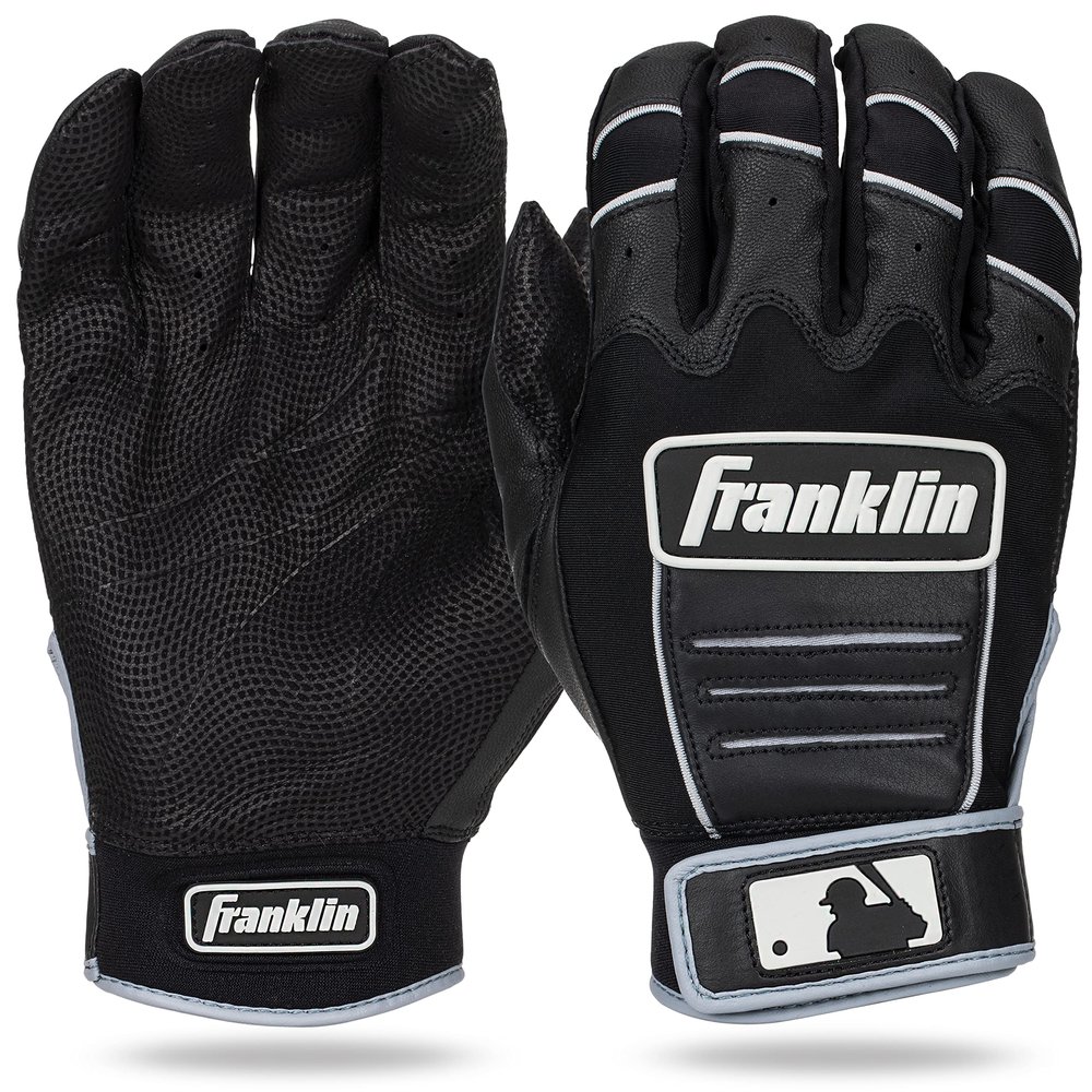 MLB Adult CFX Pro Batting Glove, Pair, Small, Black/Black